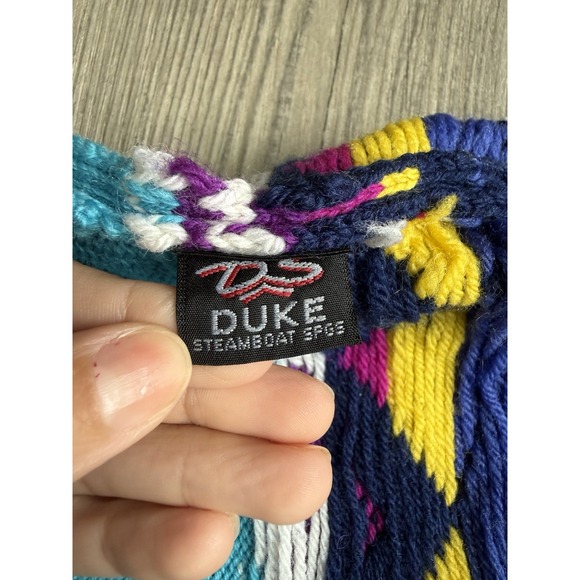 Vintage Duke Steamboat Springs Wool Ski Hat Southwest Cactus Knit Beanie